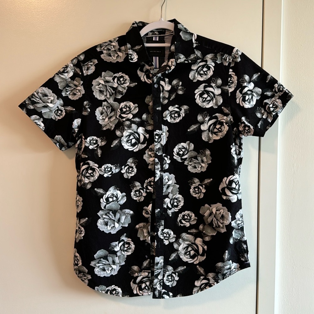 Denim & Flower Ricky Singh Short Sleeved Button Down , Size S
